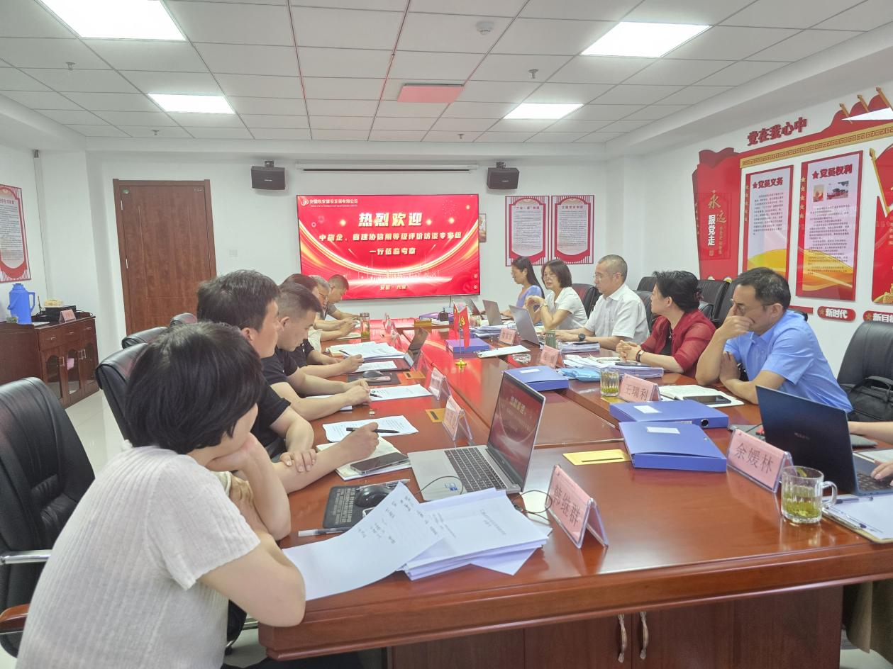 中国施工企业管理协会信用评价专家组一行至安徽玖安建设发展有限公司开展“信用AAA级企业”申报实地访谈工作